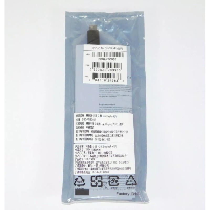 Dell NEW DELL 0YJ3Y6 ADAPTER USB-C TO DISPLAYPORT(F) ADAPTER PC