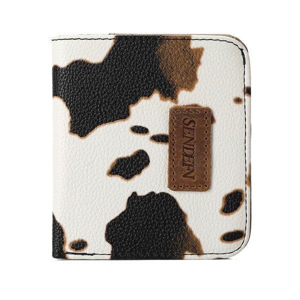 SENDEFN Slim Wallet for Women Bifold Small Leather Zipper Pocket