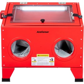 AutoForever 25 Gallon Bench Top Air Sandblasting Cabinet, 40-80 PSI Power Air Sandblasting with Blasting Gun & 4 Nozzle for Stain, Removal, Paint,Heavy Duty Steel Sand Blaster