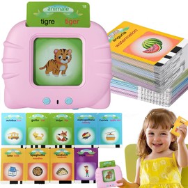 Afufu Talking Flash Cards, Educational Toy for Children, 112 Sheets, 224 Words, Flashcards, Montessori Toy, Flashcards, Toddlers, Gift for Girls from 2 3 4 5 6 Years (Italian)