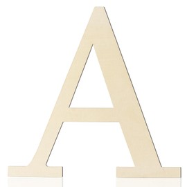 Large Wooden Letters 12 Inch Paintable Wood Letter A for Wall Decor, 1/5 Inch Thick Wooden Alphabet Letters Cutouts for DIY Crafts Project Unfinished Wood Birthday Wedding Party Home Decoration