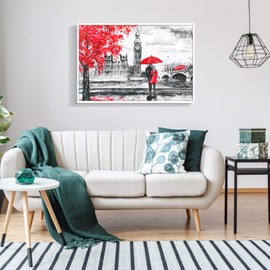 Buhoet Puzzles for Adults Jigsaw Puzzles 1000 Pieces for Adults Kids– Red Umbrella Couple Puzzle - Wooden Puzzle Jigsaw Puzzle Artwork Intellective Educational Toys Gifts(29.5x19.7 Inches)