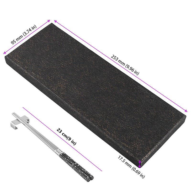 UNGFEI 2 Pairs 23cm Stainless Steel Chopsticks with Holder Stand,