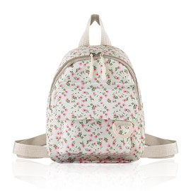 Energather Girls Backpack, Polyester Casual Daypack Backpacks Small Backpack for Women, Cute Backpacks Mini Backpack Purse (white)