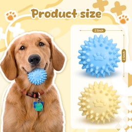 Suilung 10 Pack 2.5" Floating Dog Ball Water Fetch Toy for Dogs Waterproof Rubber Spiky Balls Durable Interactive Fetch Toys for Puppy Teething