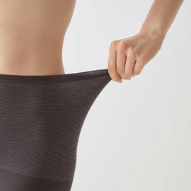 Gunze MH9461P Women's Hot Magic Leggings, Concentrated Heat Retention Seamless, Full-Length, charcoal gray