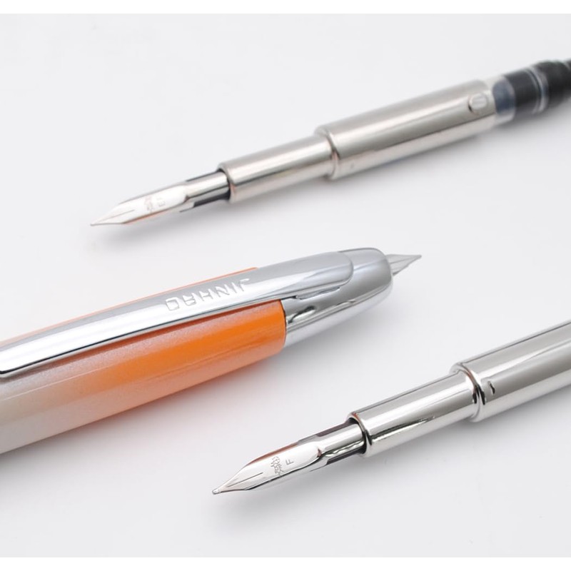 JINHAO 10 Press Fountain Pen Retractable Metal Pen with Ink