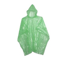 Sara Glove Emergency Disposable Rain Ponchos (Sold in Packs of 10 and 200) (Green, 5 Pack)