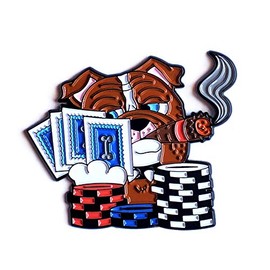 Kolorspun Poker Dog Enamel Lapel Pin