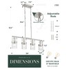 LMS 4-Light Brushed Nickel Island Chandelier Lights for Kitchen, Mid