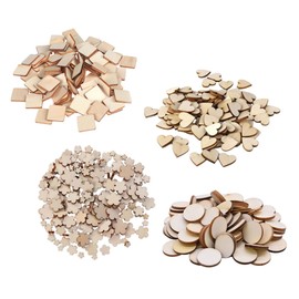 COHEALI 200pcs Craft Wood Blocks Wooden Slices for DIY Projects Decor Party Decorations Paintable