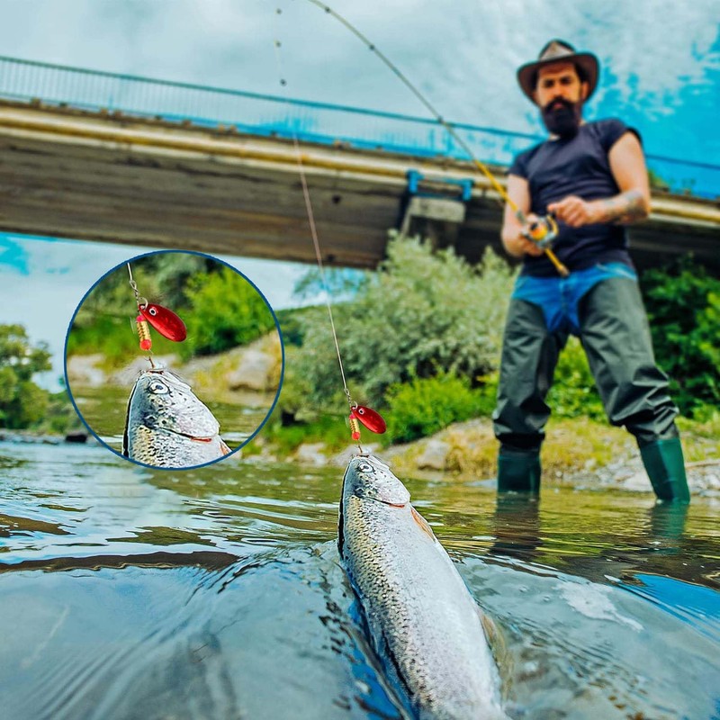 Duscdesp 31-Piece Fishing Lure Set, Spinner Blinker Wobbler Spoon Fishing