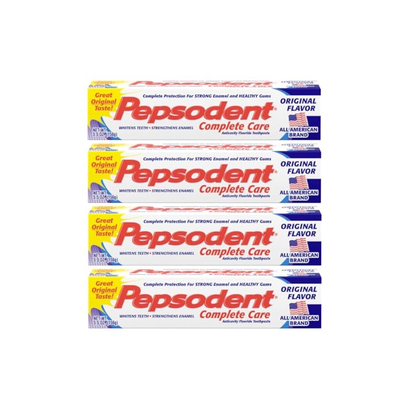 Pepsodent Complete Care Anticavity Fluoride Toothpaste, Original Flavor, 5.5 OZ