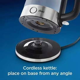 Mr. Coffee Oster 1.7L (7-Cup) Illuminating Glass Kettle with LED Indicator and Auto Shut...