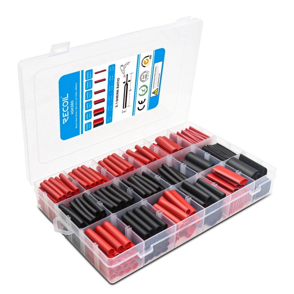 Recoil HSK380 380PCS Waterproof Heat Shrink Tubing Assortment Kit, 6