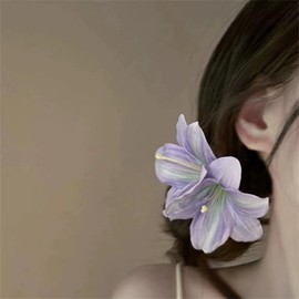 Romantic Flower Hair Accessory, Purple, Exquisite Design, Gentle And Elegant Temperament, Suitable For Weddings And Parties, Fashionable And Trendy, Ideal Choice For Ladies' Accessories.