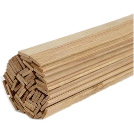 Pack of 50 Wooden Strips for Crafts Bamboo Wooden Sticks Charring Natural Bamboo Sticks Wooden Sticks for DIY Arts Craft Decoration (2 x 5 x 200 mm)