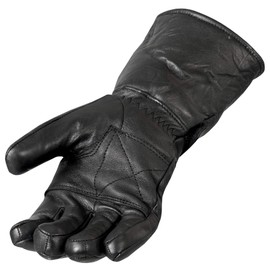 Hot Leathers Gauntlet Gloves with Quilted Lining (Black, Large)