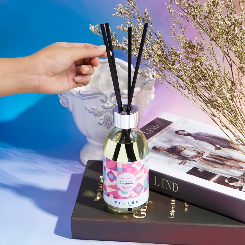 Xcleen Escape Reed Diffuser Set, 6.7 Oz Large Bottle Scent