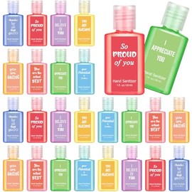 Frienda 24 Pcs Inspirational Hand Sanitizers Bulk Employee Appreciation Gifts Travel Size Scented Hand Sanitizers 1 Fl oz Citrus Mint Watermelon Assorted Scents for Women Men Adults Motivational Gifts
