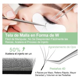 Blister Extensiones De Pestañas Masscaku 4d W Shape Mink