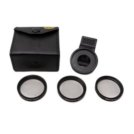 SYSTEM-S Macro Lens Set Zoom Close Up Filter Kit with Clip Bag in Black