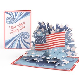 Lovepop 4th of July Independence Day Pop-Up Card for Her and Him - 3D Greeting Cards for Boys, Girls, Men, Women - From Sea to Shining Sea - 5" x 7" Card - Blank Notecard and Envelope Included