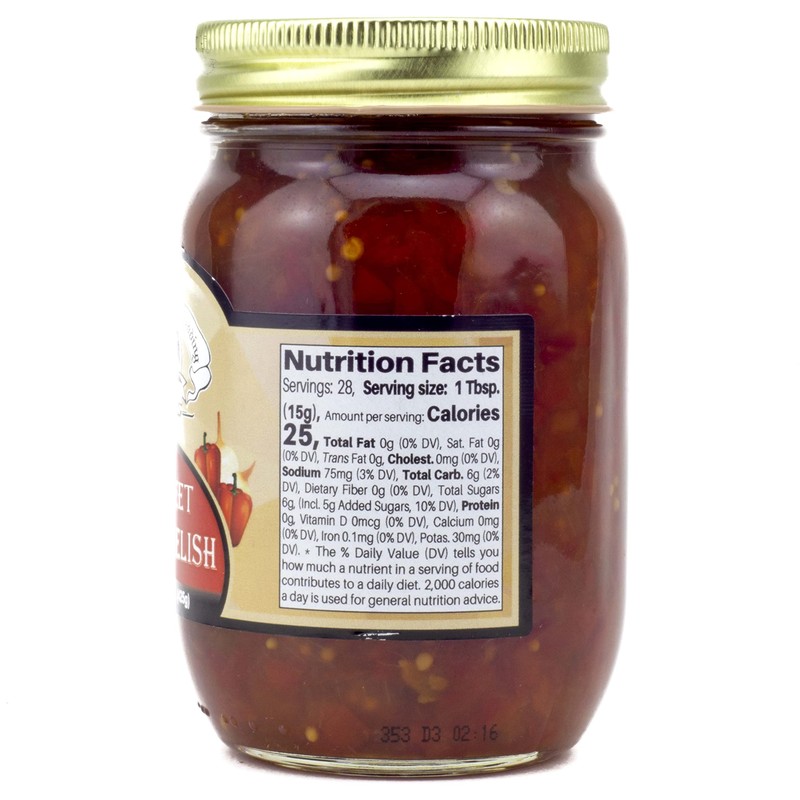 Amish Wedding Red Sweet Pepper Relish 15 Ounces (Pack of