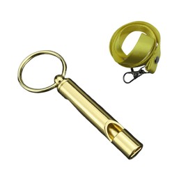 EEAIRIF Pea-Free Referee Whistle (125dB Loud) - 4-in-1 for Sports, Dog Training, Emergencies & Bottle Opener, Zinc Alloy with Keychain and Lanyard (Golden)