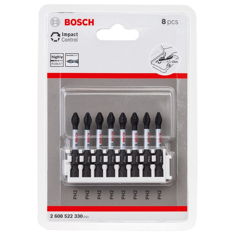 Bosch 2608522330 Screwdriver Bit Set: 8 Pieces, Hex Shaft: 0.25