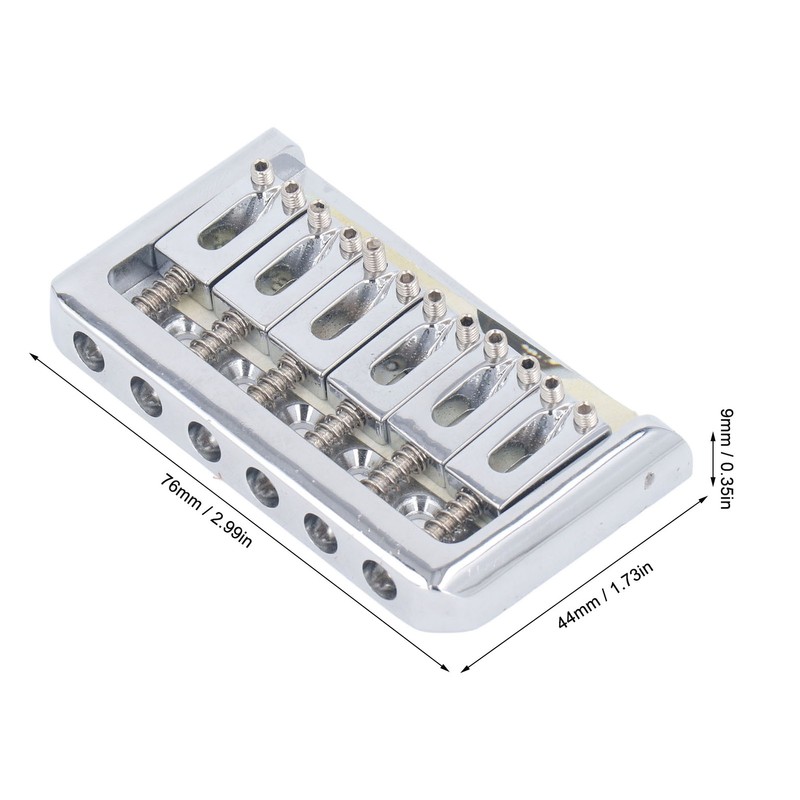 Hardtail Bridge with Saddles Metal 6 String Fixed Replacement for