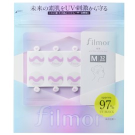 Filmor MA-E1532HU UV Blocking Film, Patch Type, Medium, 32 Sheets, Acne Marks, Scratches, Spots, Protects Skin After Laser Treatment, Sticking, Sunscreen, Clear, 0.6 inch (15 mm) Diameter