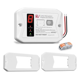 RV Carbon Monoxide & Propane Detectors, VITITE Dual CO/LP Gas Alarm with Digital Display, Replacement for Old RV Gas Detector #20-441 & #30-442, Hardwired - DC 12V, Surface ＆ Flush Mount, White