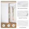 HOMEIDEAS Pure White Blackout Linen French Door Curtains, Privacy Door