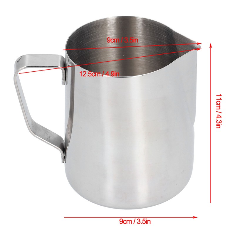 304 Stainless Steel Frothing Cup with Inner Scale Pointed Mouth