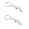 2pcs Shark Shape Bottle Opener, Multi-Function Key Chain, Fish Bottle