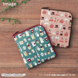 Miyamoto Flat Mini Pouch, Moomin, Jam, Pink, 5.3 x 6.1 x 0.4 inches (13.5 x 15.5 x