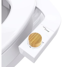 BIDETbidet Left/Right Reversible FRESH WATER Non-Electric Ultra-Slim Toilet Attachment, Ability to SWITCH between Right/Left Hand Side Control with Dual Nozzle Hinged Design, Hassle-Free Installation