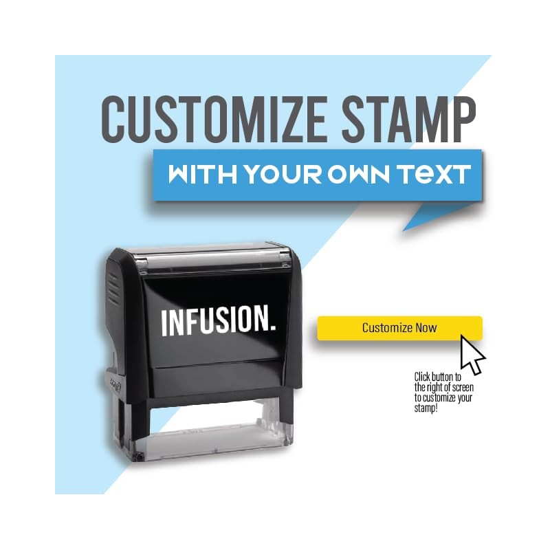 Infusion Custom Self-Inking Rubber Stamp - 17 Color Choices and