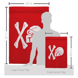 Americana Home & Garden Henry Every Red Garden House Flag Set Coastal Pirate Ship Skull Treasure Map Carribean Jolly Blackbeard Jack Decoration Banner Small Yard Gift Double-Sided, Made in USA