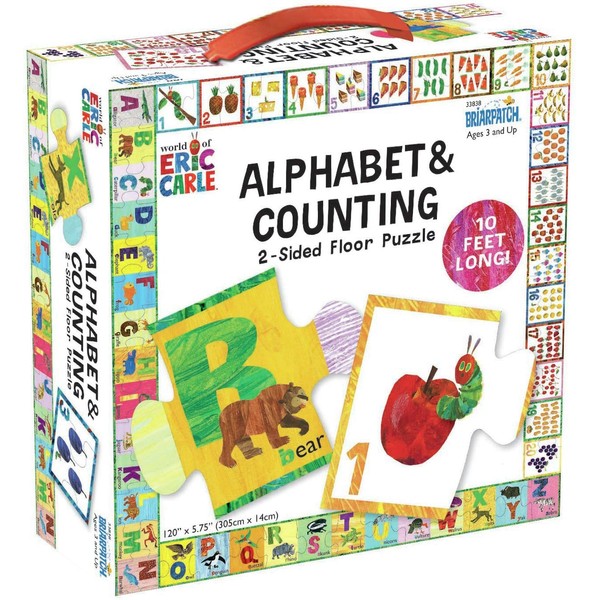 Briarpatch |The World of Eric Carle ABC/123 2-Sided Floor Puzzle, Multi