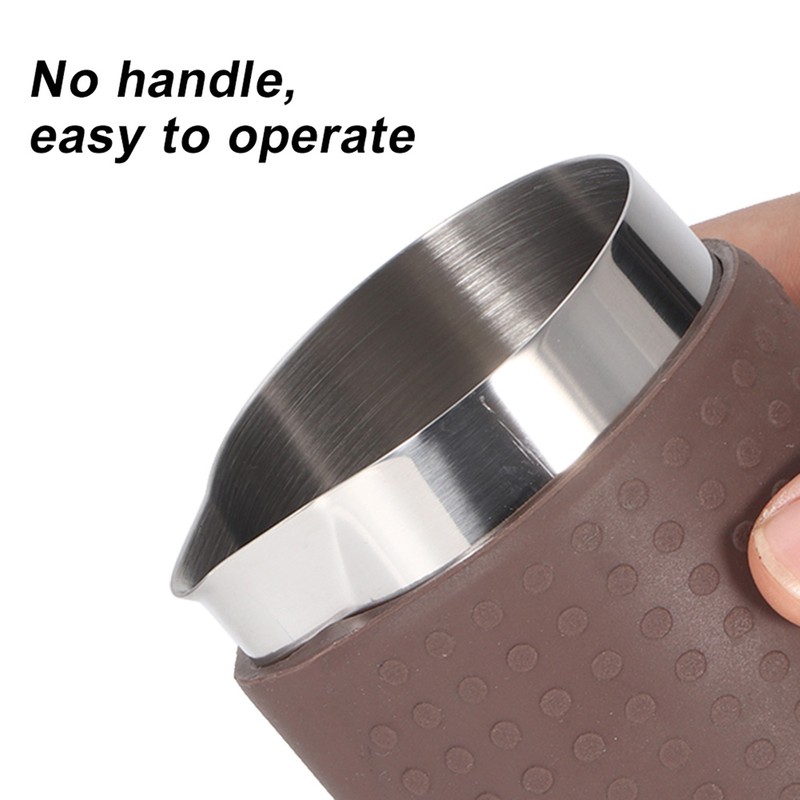 350ml Stainless Steel Milk Frothing Cup Anti-Scald Silicone Coffee Pitcher