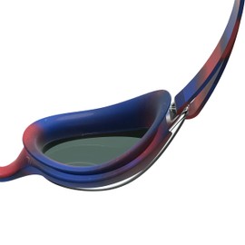 Speedo Junior Hyper Flyer Swimming Goggles| Comfortable Fit | Adjustable Design | Anti-Fog | Anti-Leak, Navy/Red/Grey, One Size