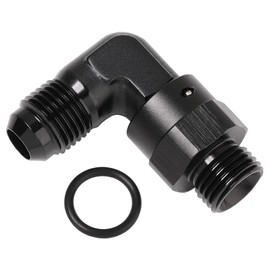 Podavelle 6AN Male Flare to 6AN -6 ORB O-ring Boss 90 Degree Swivel Fitting Adapter Aluminum Black