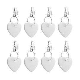 Ldirect Tablecloth Weights, 8 Piece Table Clips for Outdoor Wedding Party Picnic, Marble (White)
