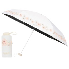 PAUL & JOE ACCESSOIRES 11969 11972 12133 12135 Sun Parasol, Sun or Rain, Folding Umbrella, Light Shade, Heat Shield, UV 19.7 inches (50 cm), Web Exclusive, Compact, chrysanthemum white