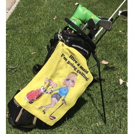 Giggle Golf Funny Golf Towels for Women (Hire A Maid I'm Going Golfing)