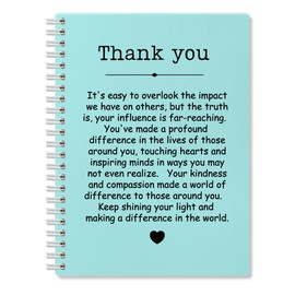 QYUVK Thank You Blue Hardcover 160 Pages Spiral Notebooks, Funny Thank You Gifts for Women Men Coworkers Leader Mentor, Appreciation Gifts for Employees, Thanksgiving Gifts for Colleagues Leaders
