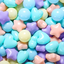 Heopeis Ball Pit Balls Stars for Toddlers- 100 Pack 3 Shapes Macaron Ocean Balls for Ball Pit Playroom Playpen, Crush Proof Plastic Toy Balls Pool Shower Party Decoration