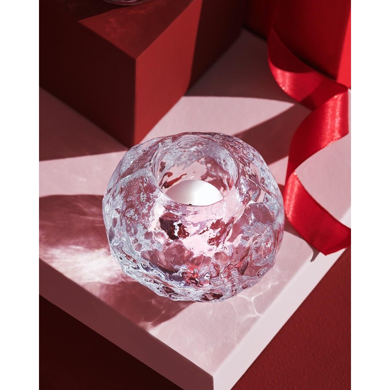 Kosta Boda Snowball Crystal Votive, 3.5" X 4.2"